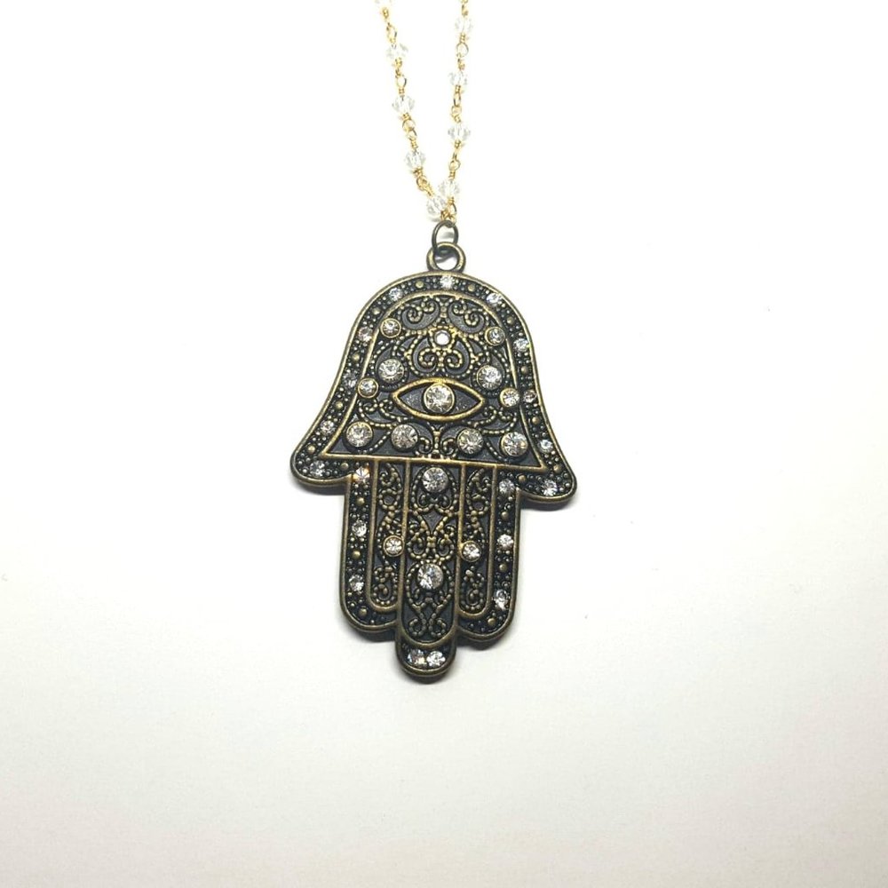 Bejeweled HAMSA Necklace